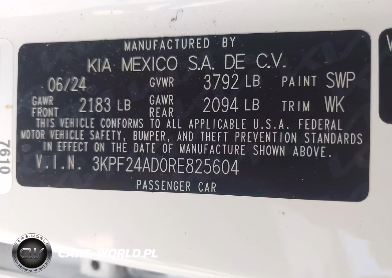 2024 Kia Forte Lxs VIN:3KPF24AD0RE825604 - 9