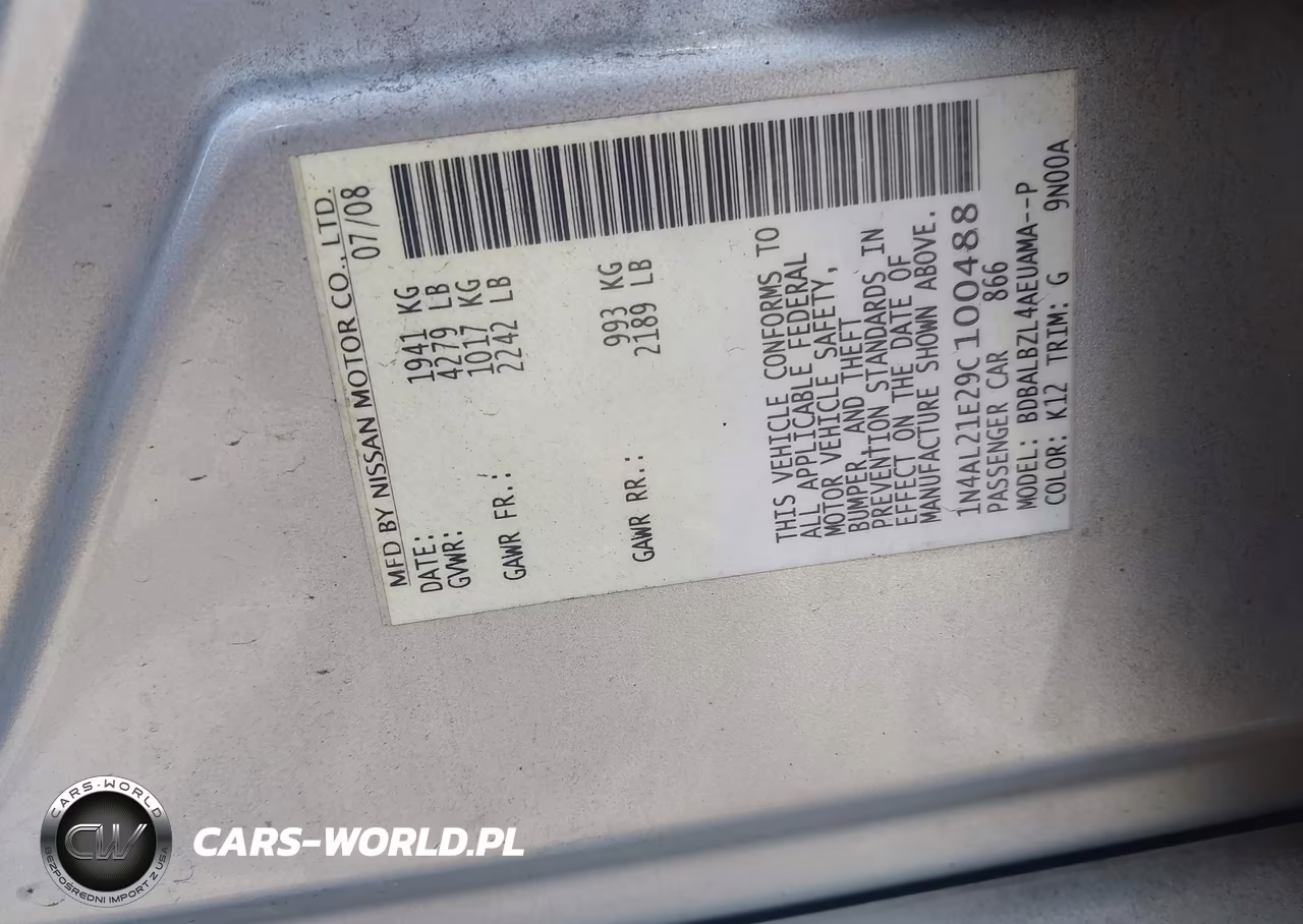 2009 Nissan Altima 2.5 S VIN:1N4AL21E29C100488 - 9
