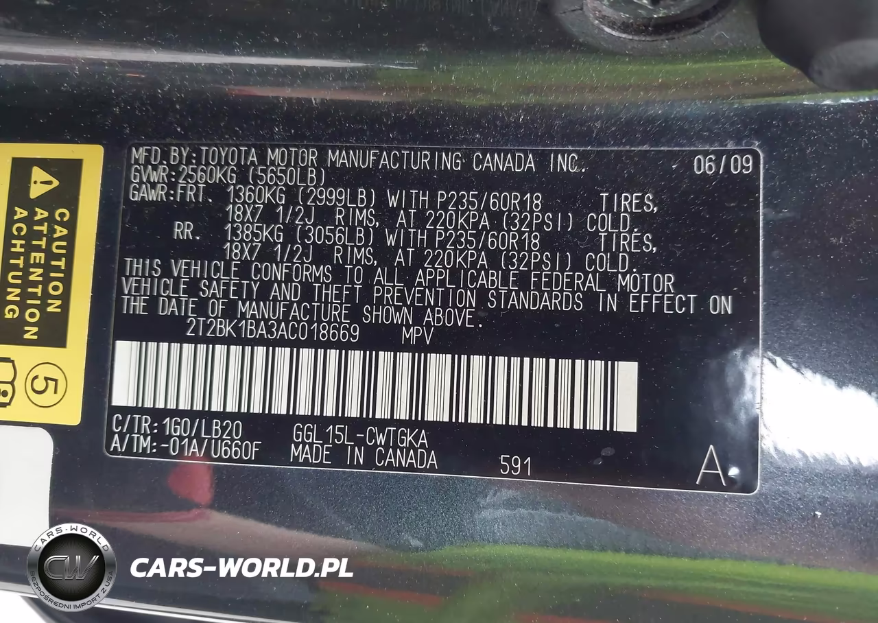 2010 Lexus Rx 350 VIN:2T2BK1BA3AC018669 - 9