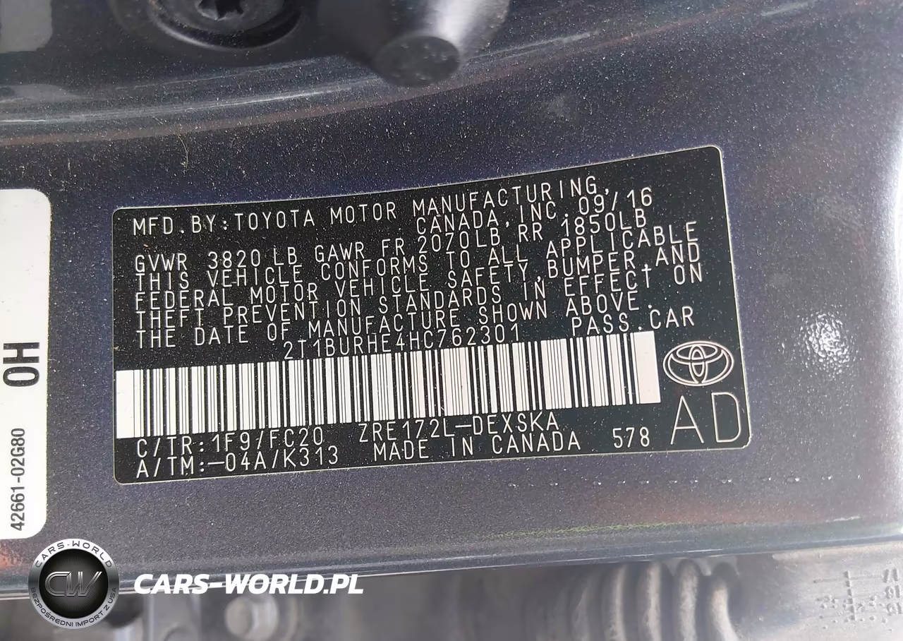 2017 Toyota Corolla Se VIN:2T1BURHE4HC762301 - 9