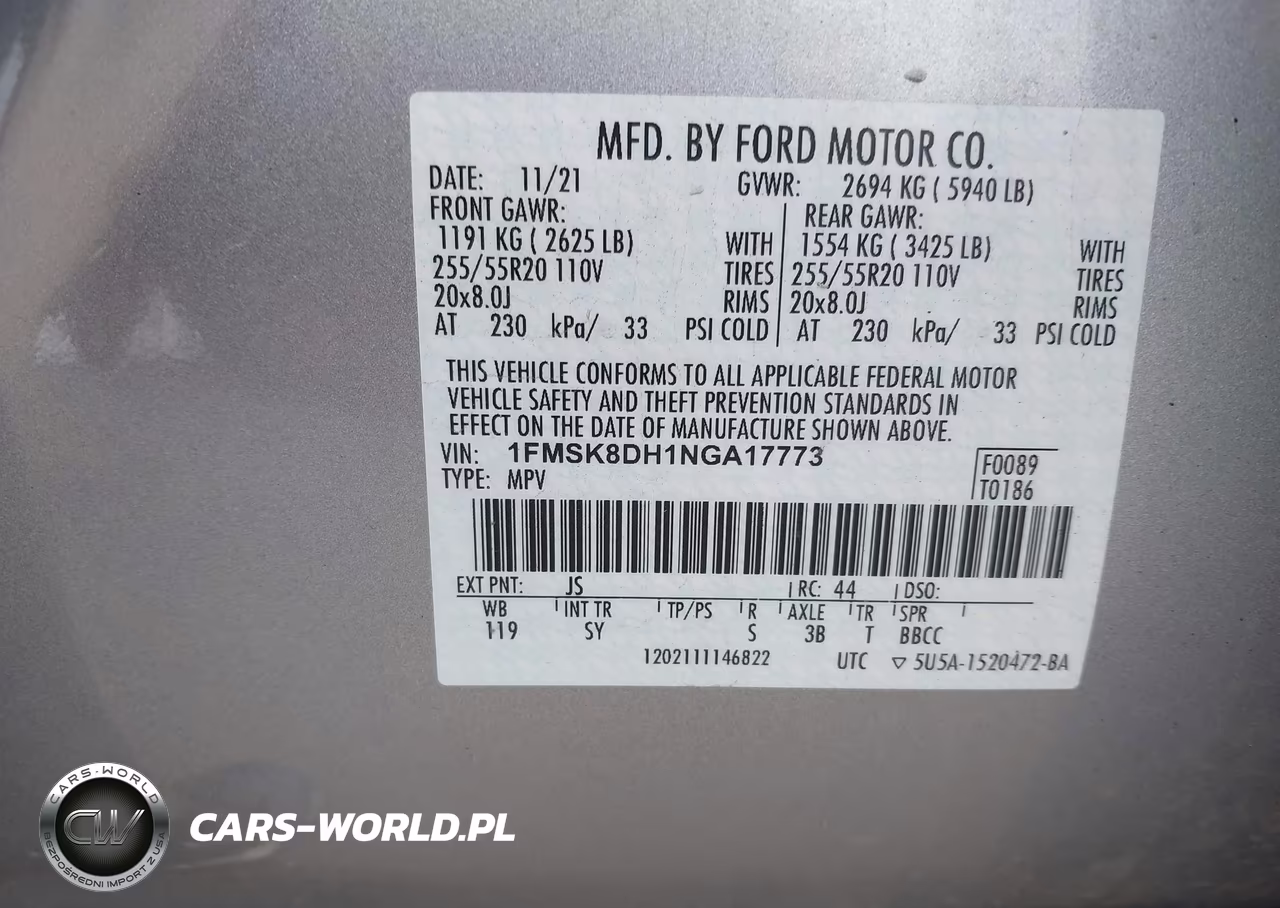 2022 Ford Explorer Xlt VIN:1FMSK8DH1NGA17773 - 9