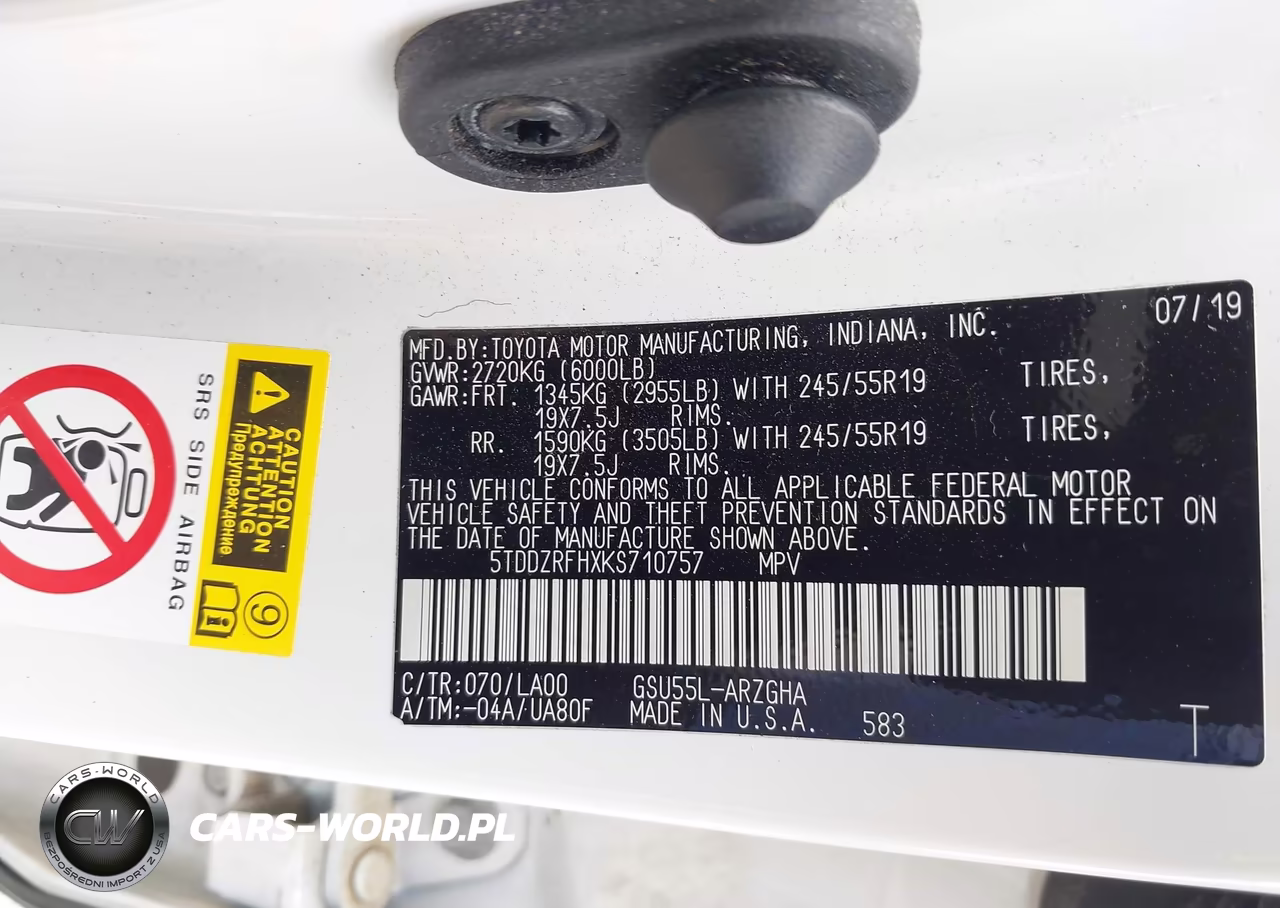 2019 Toyota Highlander Limited Platinum VIN:5TDDZRFHXKS710757 - 9