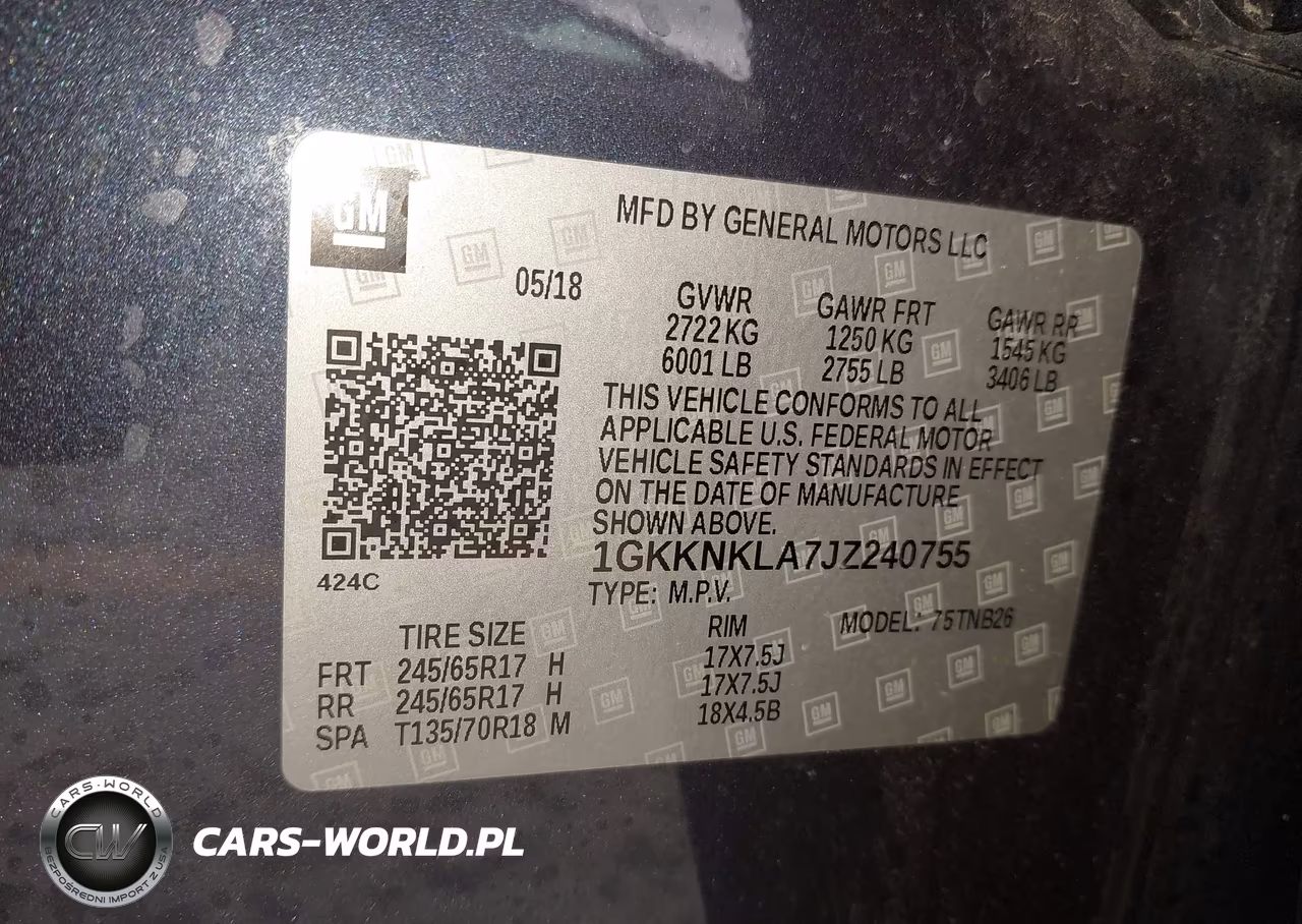 2018 GMC Acadia Sle-1 VIN:1GKKNKLA7JZ240755 - 9