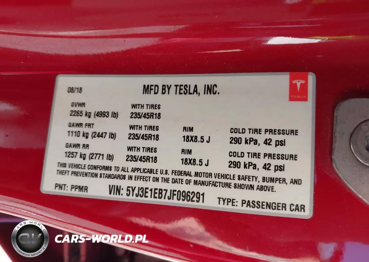 2018 Tesla Model 3 Long Range-Performance VIN:5YJ3E1EB7JF096291 - 9