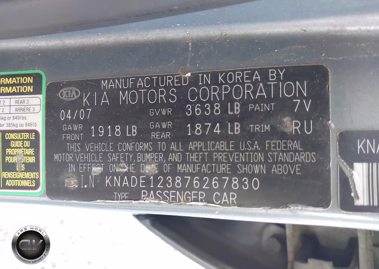 2007 Kia Rio Lx VIN:KNADE123876267830 - 9