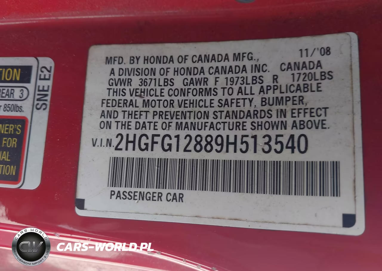 2009 Honda Civic Ex VIN:2HGFG12889H513540 - 9