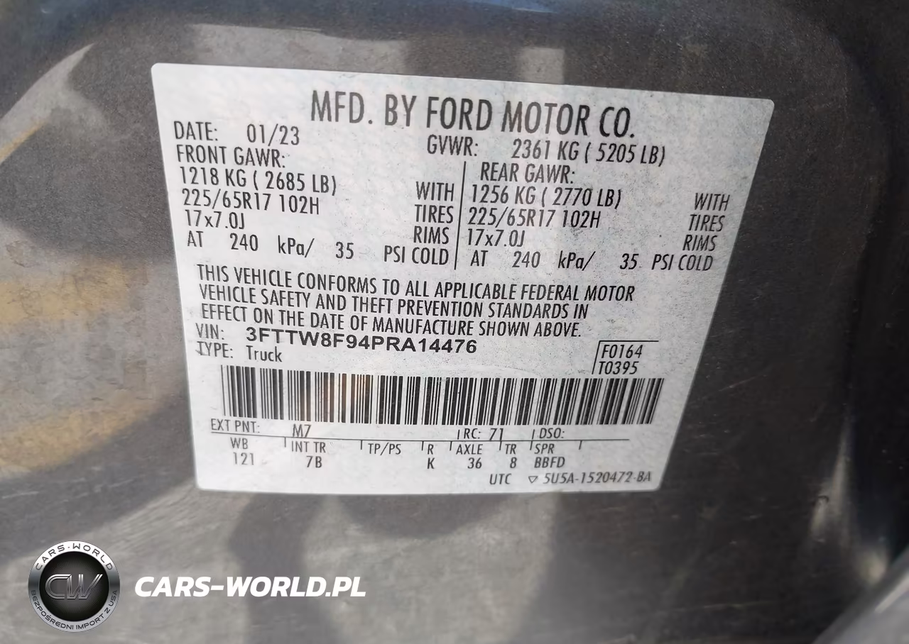 2023 Ford Maverick Xlt VIN:3FTTW8F94PRA14476 - 9