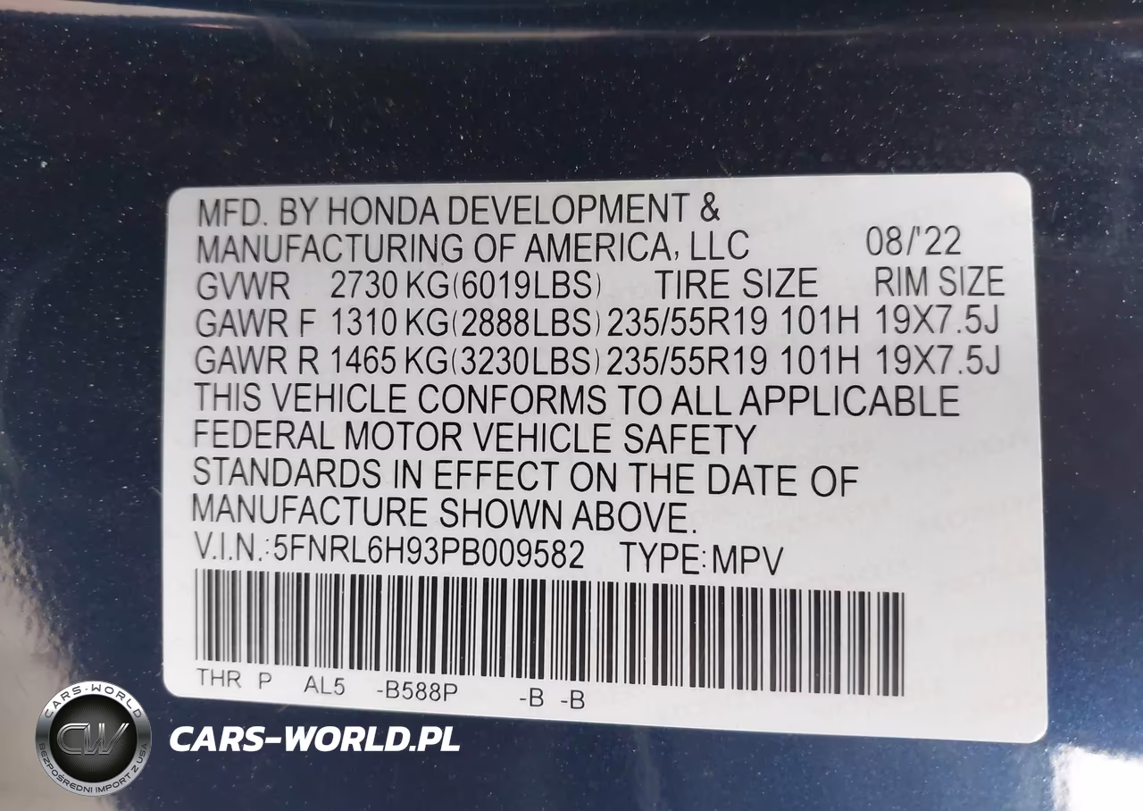 2023 Honda Odyssey Elite VIN:5FNRL6H93PB009582 - 9