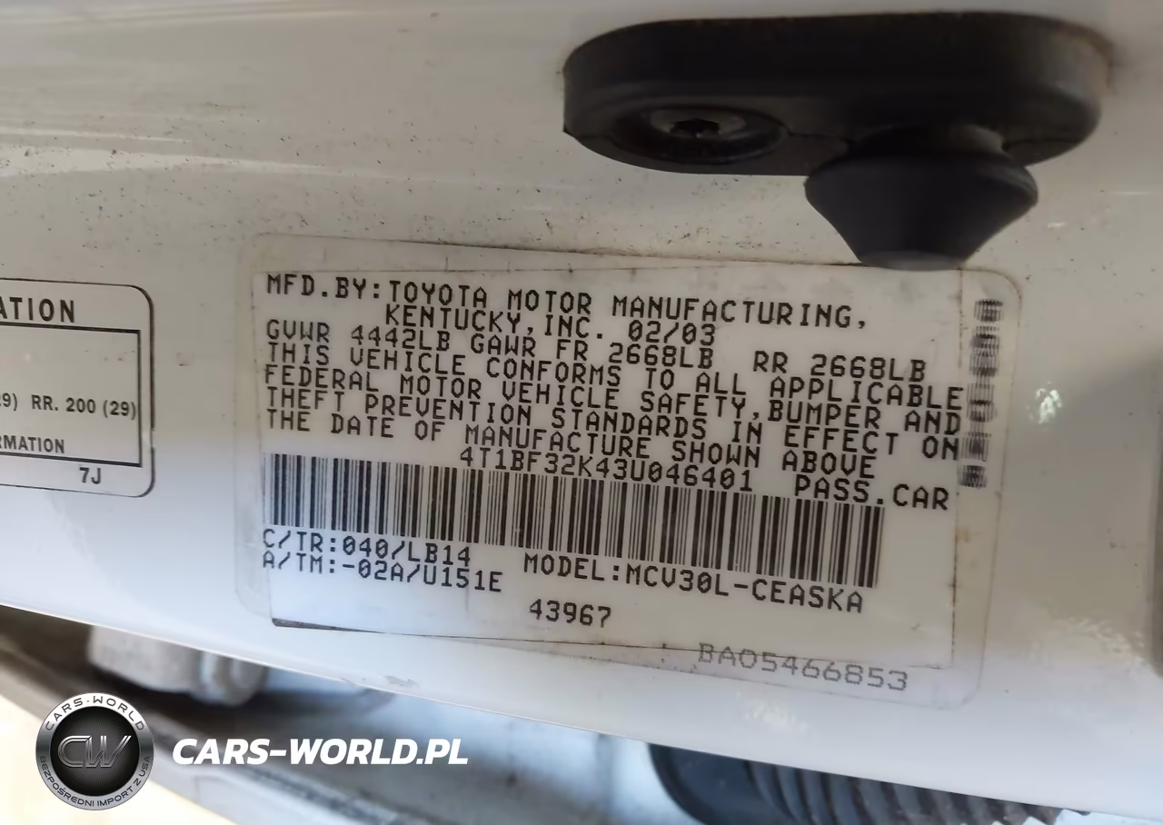 2003 Toyota Camry Se V6 VIN:4T1BF32K43U046401 - 9