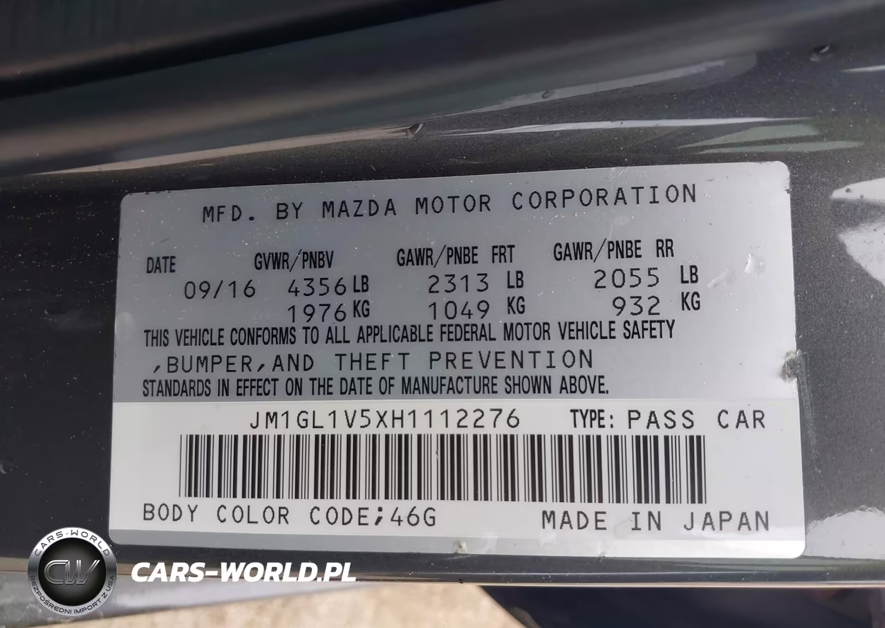 2017 Mazda Mazda6 Touring VIN:JM1GL1V5XH1112276 - 9