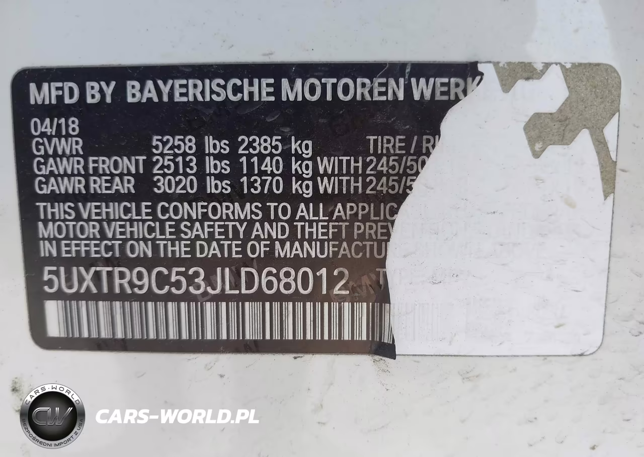 2018 BMW X3 xDrive30I VIN:5UXTR9C53JLD68012 - 9