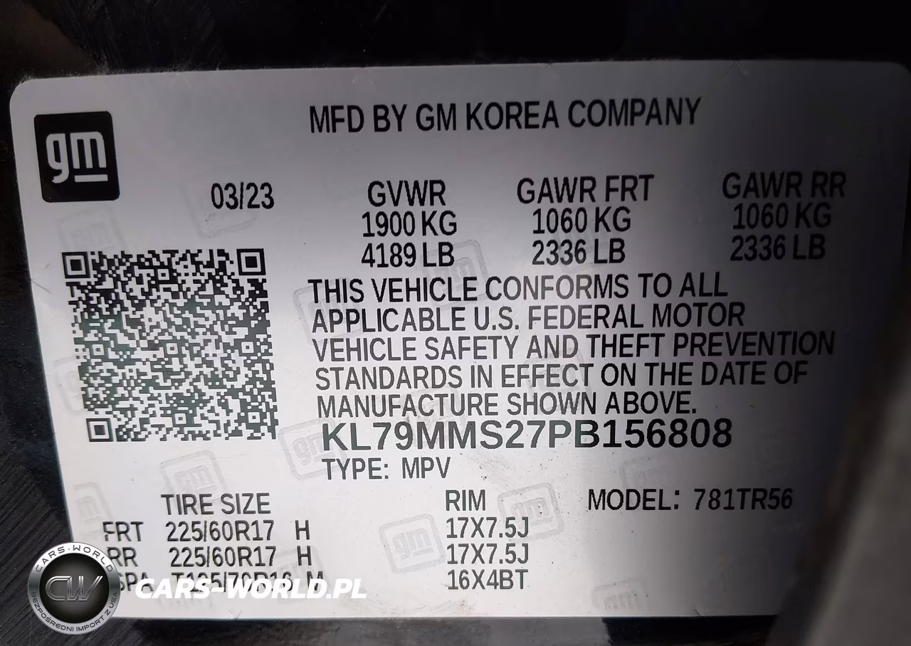 2023 Chevrolet Trailblazer Fwd Ls VIN:KL79MMS27PB156808 - 9