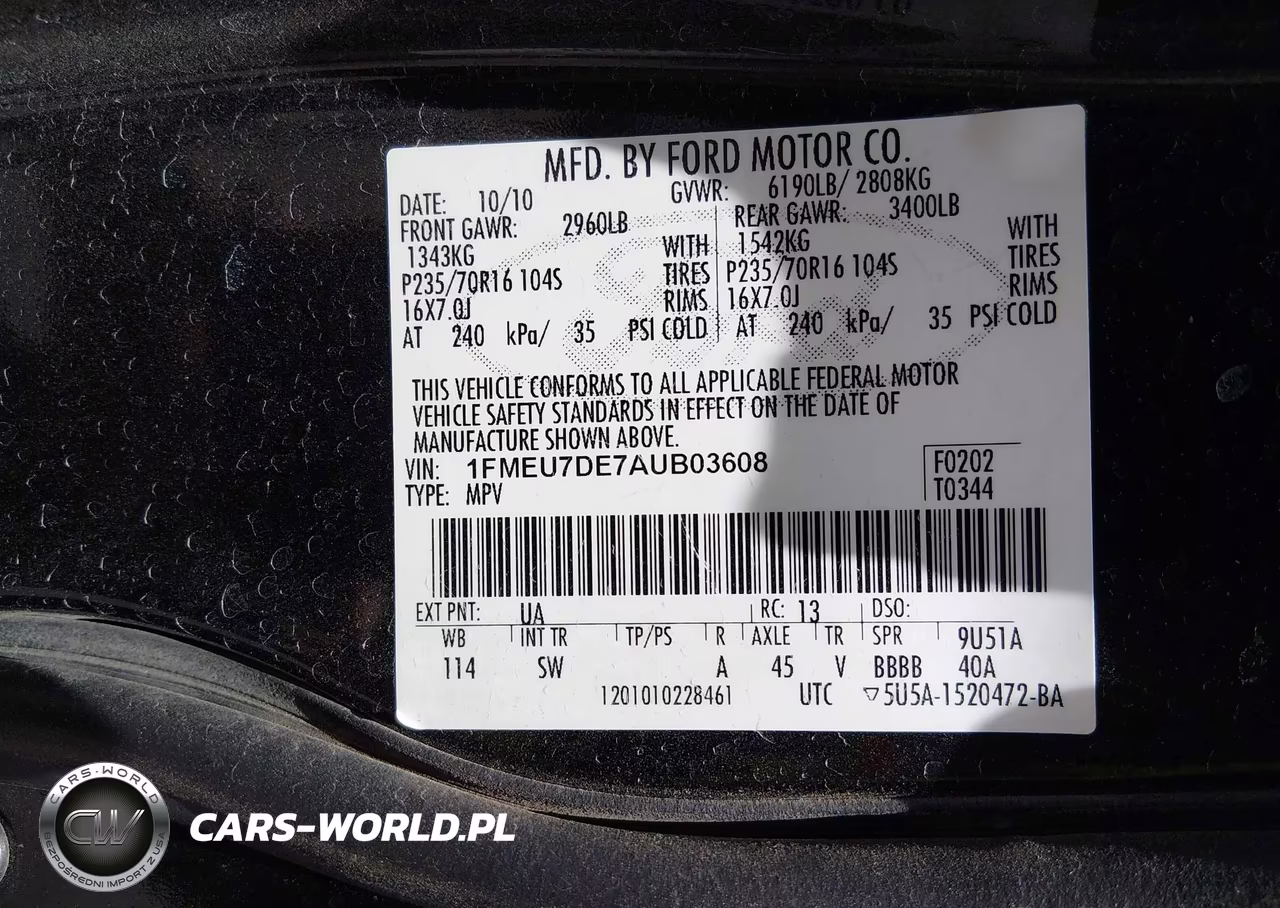 2010 Ford Explorer Xlt VIN:1FMEU7DE7AUB03608 - 9