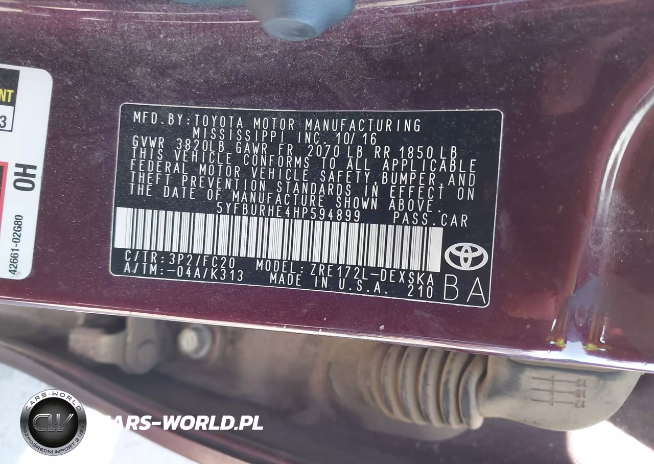 2017 Toyota Corolla Se Special Edition VIN:5YFBURHE4HP594899 - 9