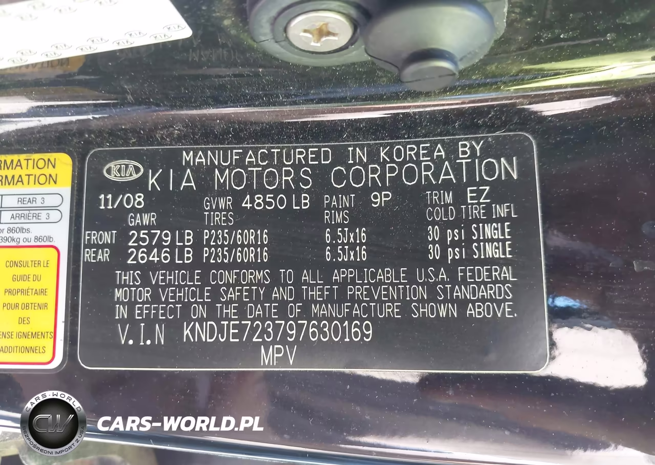2009 Kia Sportage Lx V6 VIN:KNDJE723797630169 - 9