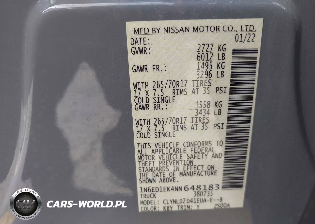 2022 Nissan Frontier Pro-4X 4X4 VIN:1N6ED1EK4NN648183 - 9