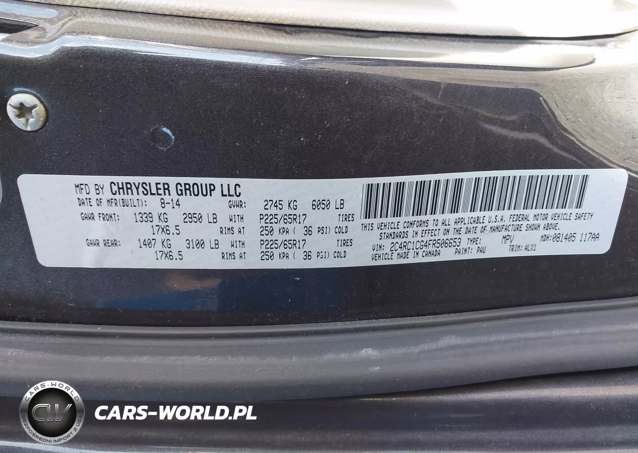 2015 Chrysler Town & Country Touring-L VIN:2C4RC1CG4FR506653 - 9
