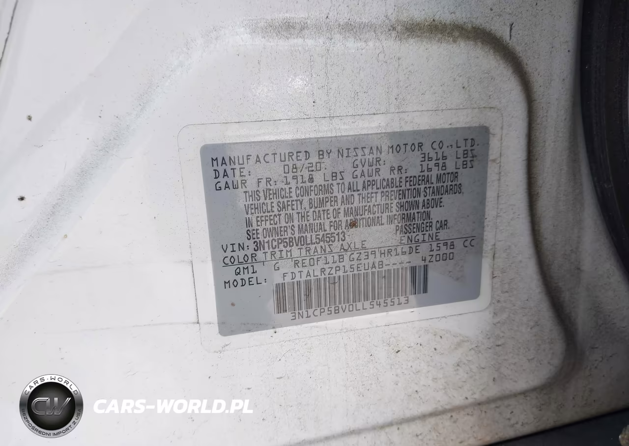 2020 Nissan Kicks S Xtronic Cvt VIN:3N1CP5BV0LL545513 - 9