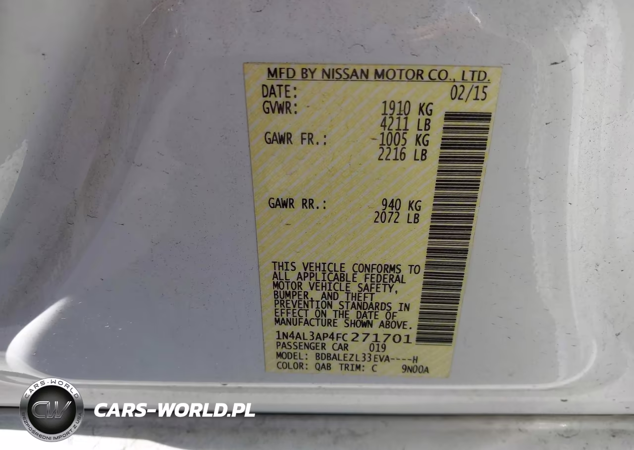 2015 Nissan Altima 2.5 S VIN:1N4AL3AP4FC271701 - 9
