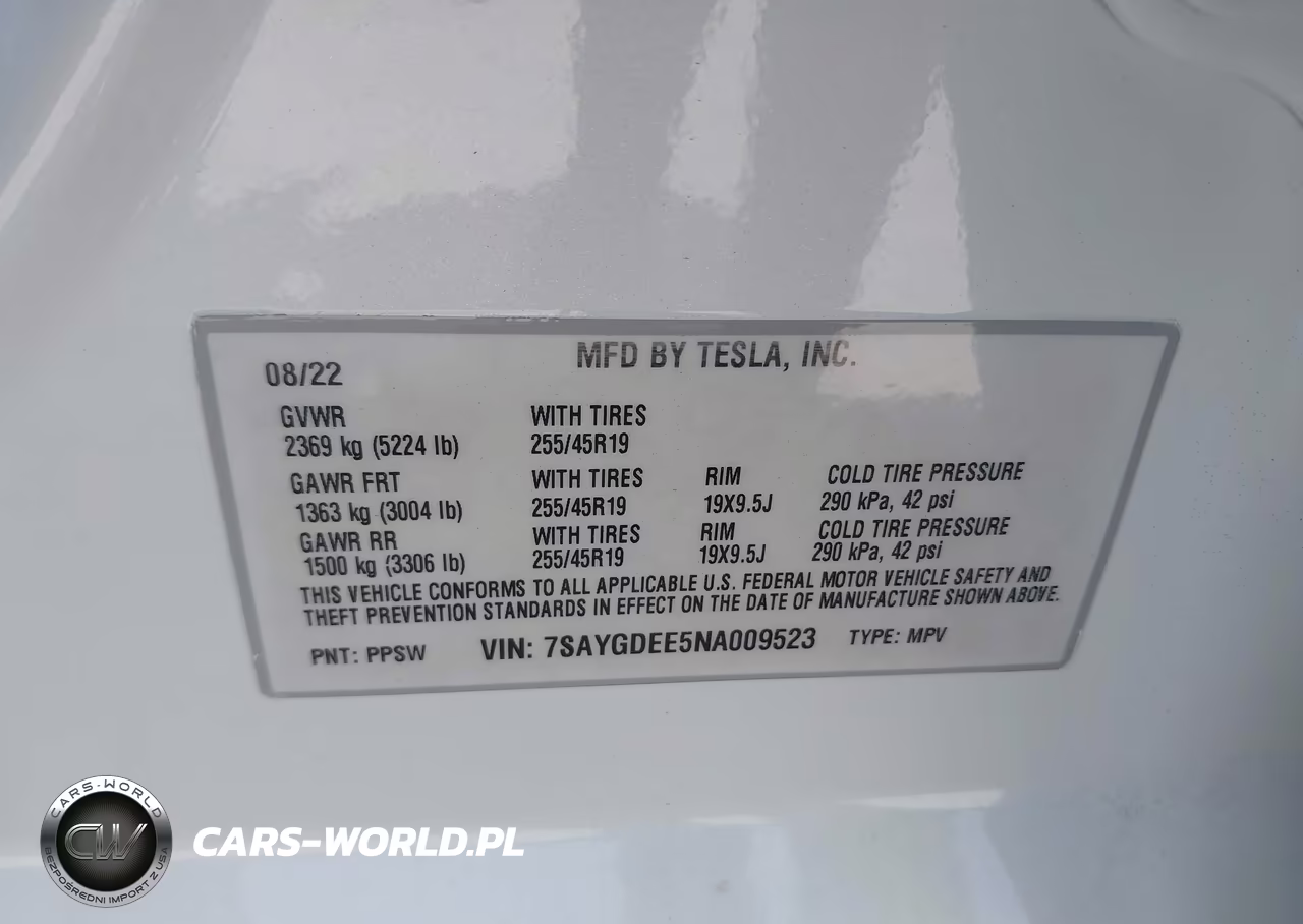 2022 Tesla Model Y Long Range Dual Motor All-Wheel Drive VIN:7SAYGDEE5NA009523 - 9