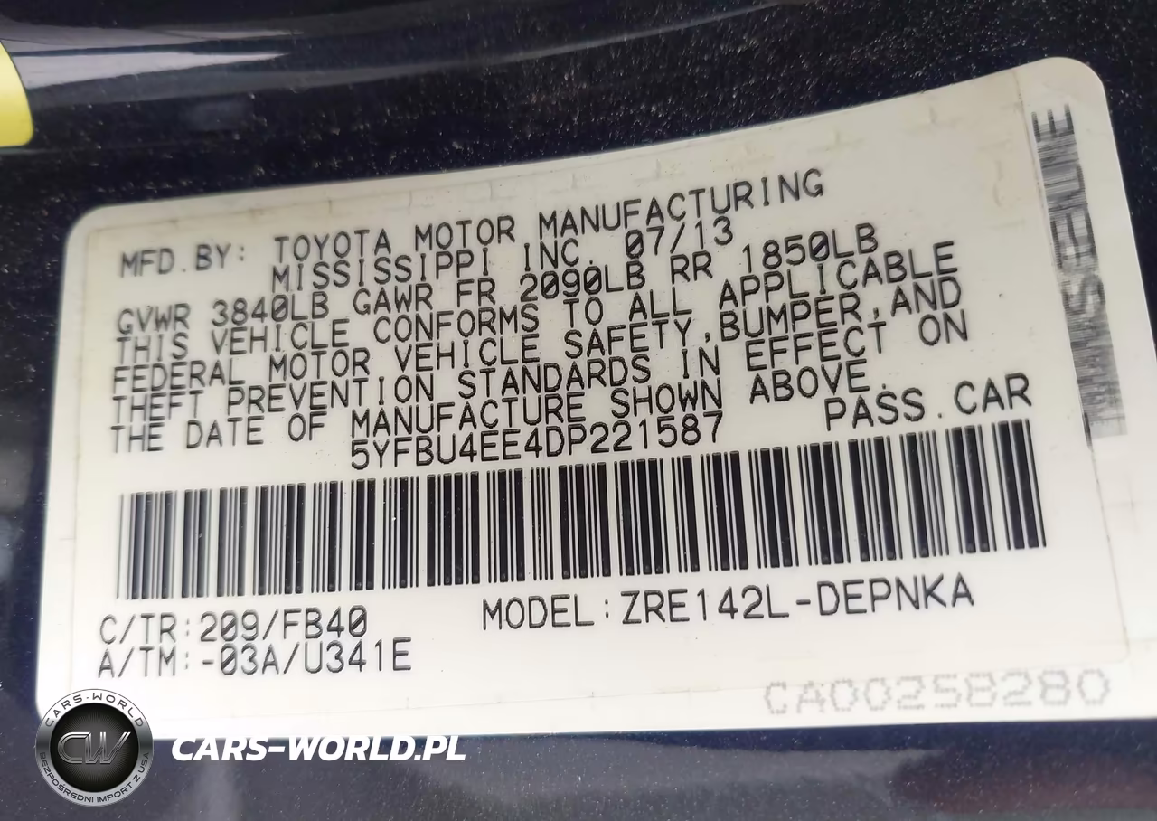 2013 Toyota Corolla Le VIN:5YFBU4EE4DP221587 - 9
