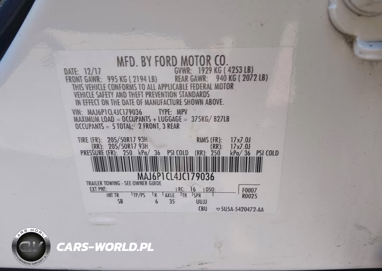 2018 Ford Ecosport Ses VIN:MAJ6P1CL4JC179036 - 9
