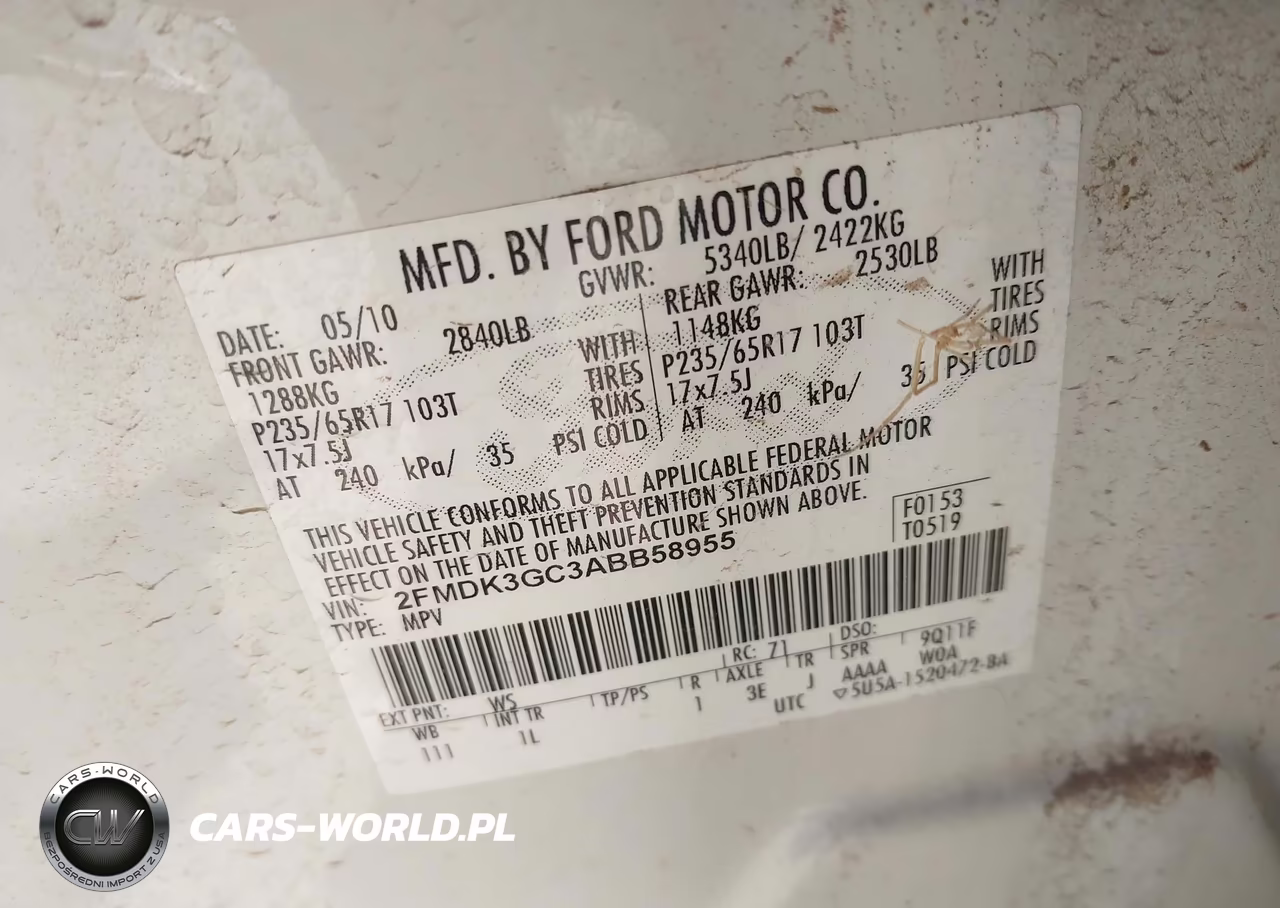 2010 Ford Edge Se VIN:2FMDK3GC3ABB58955 - 9