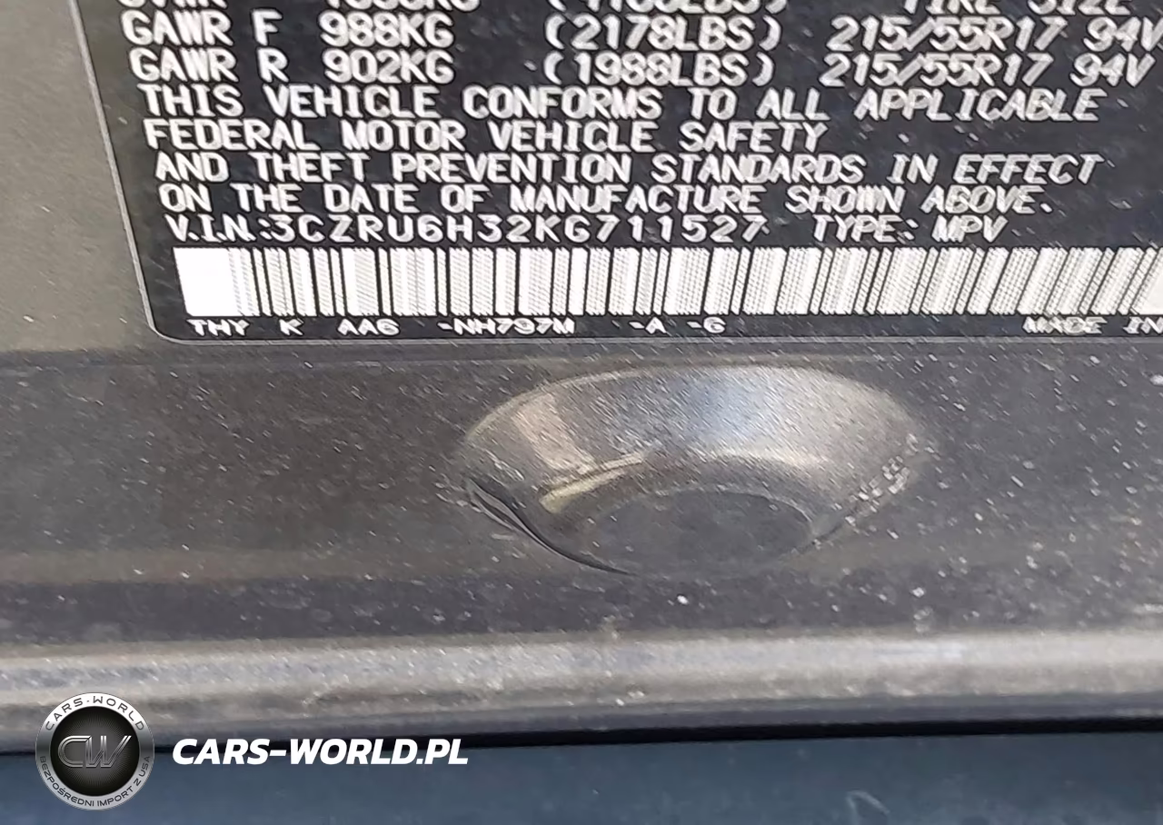 2019 Honda Hr-V Lx VIN:3CZRU6H32KG711527 - 9