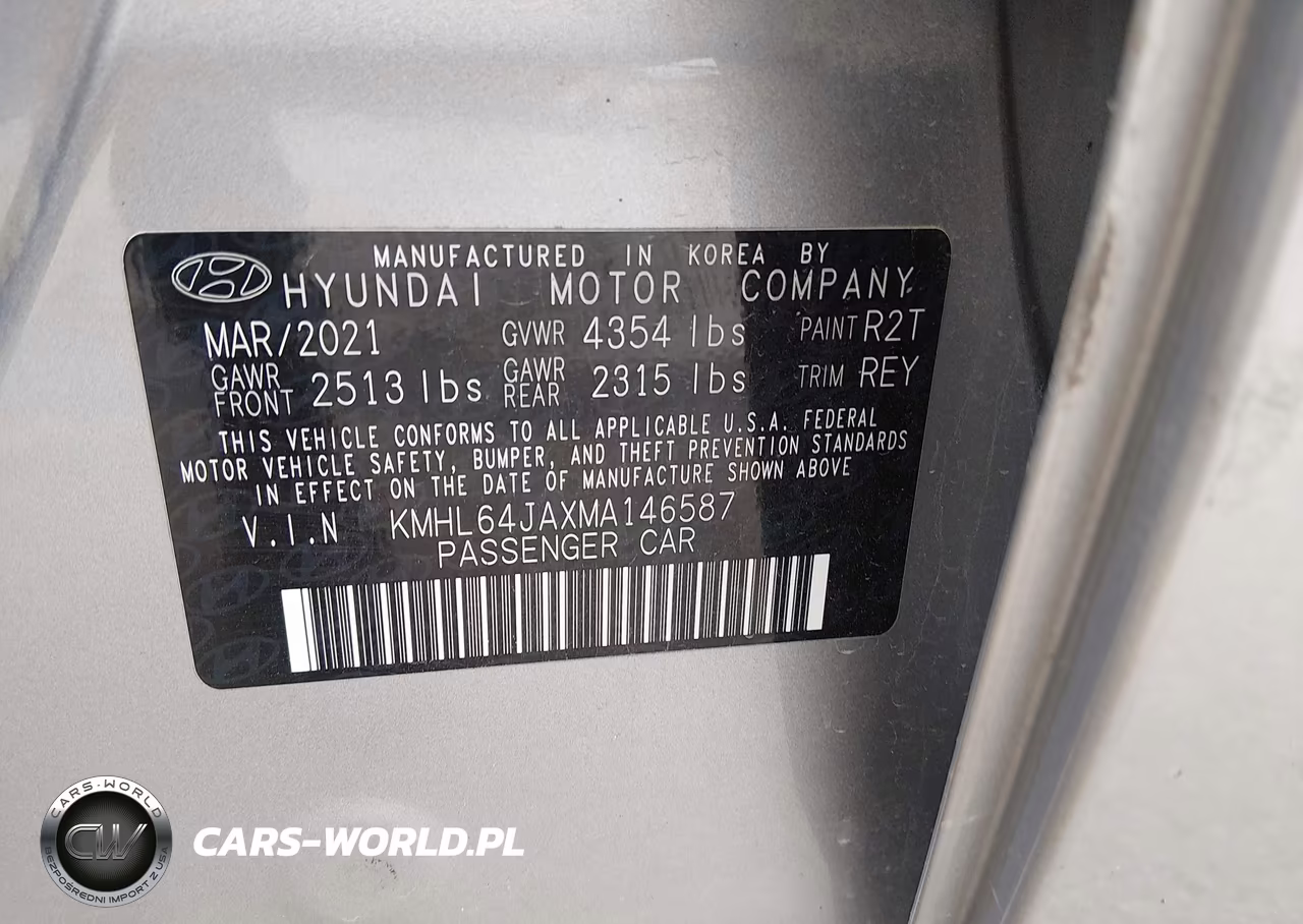 2021 Hyundai Sonata Sel VIN:KMHL64JAXMA146587 - 9