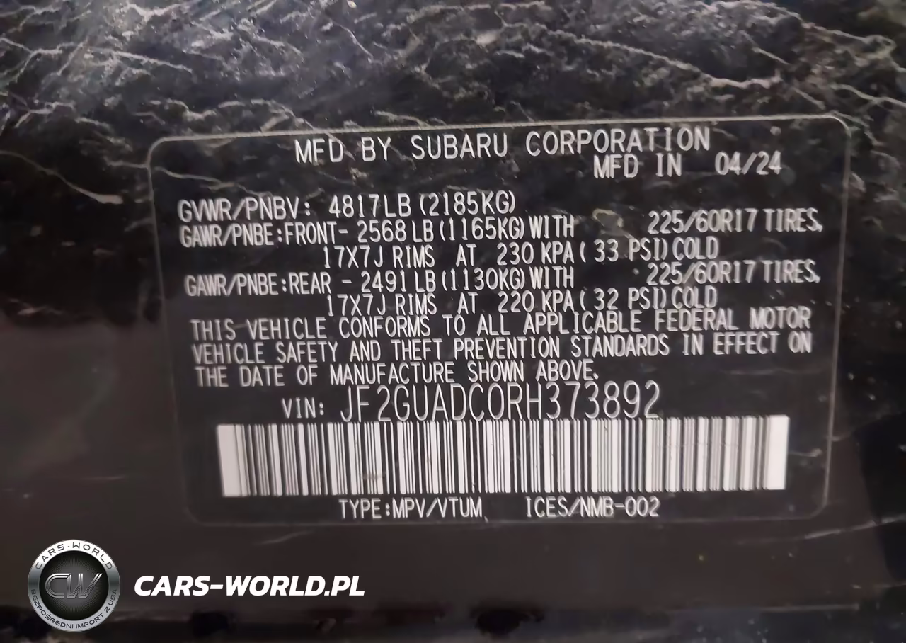 2024 Subaru Crosstrek Premium VIN:JF2GUADC0RH373892 - 9