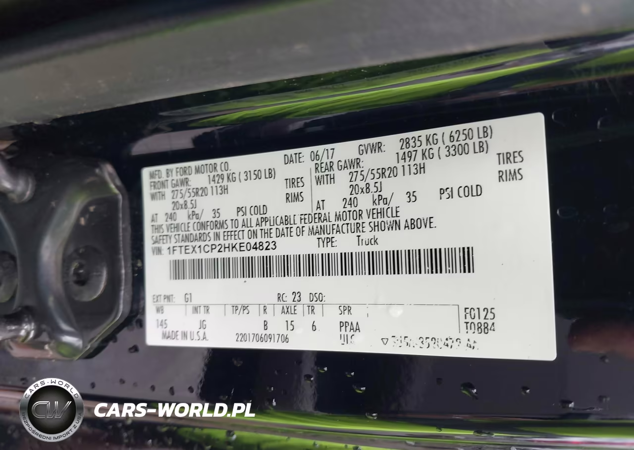 2017 Ford F-150 Xl VIN:1FTEX1CP2HKE04823 - 9