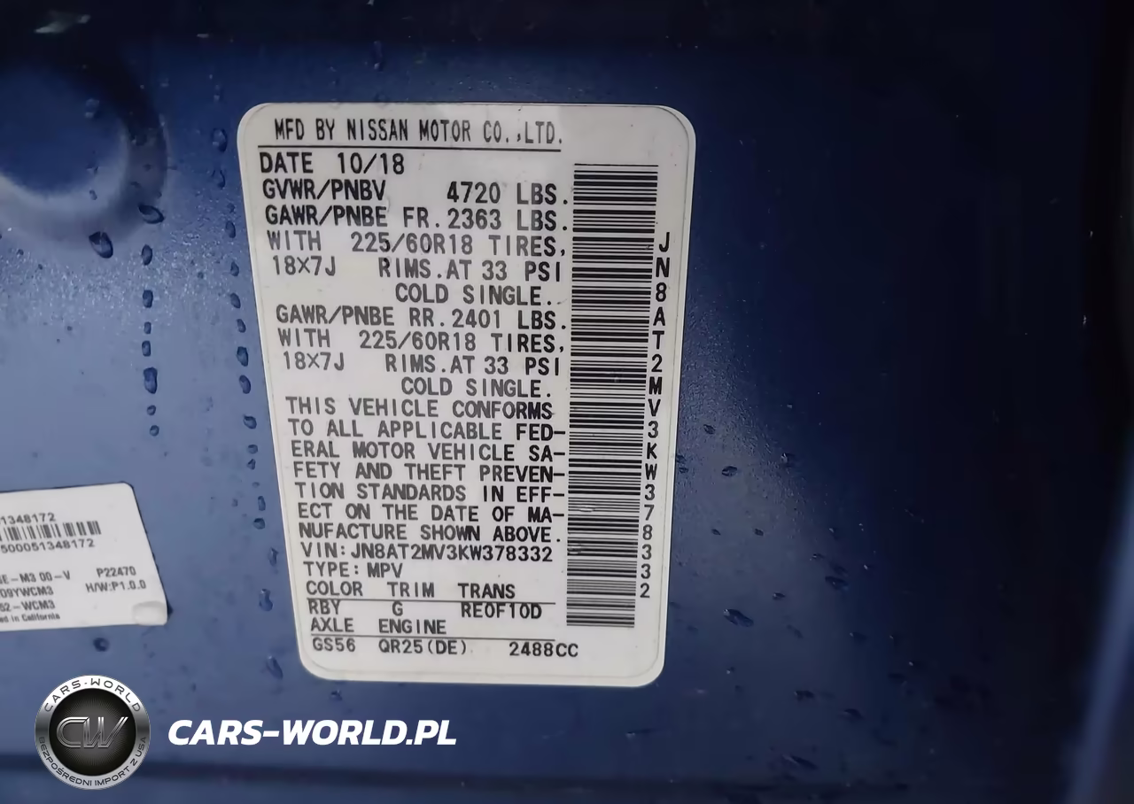 2019 Nissan Rogue Sv VIN:JN8AT2MV3KW378332 - 9