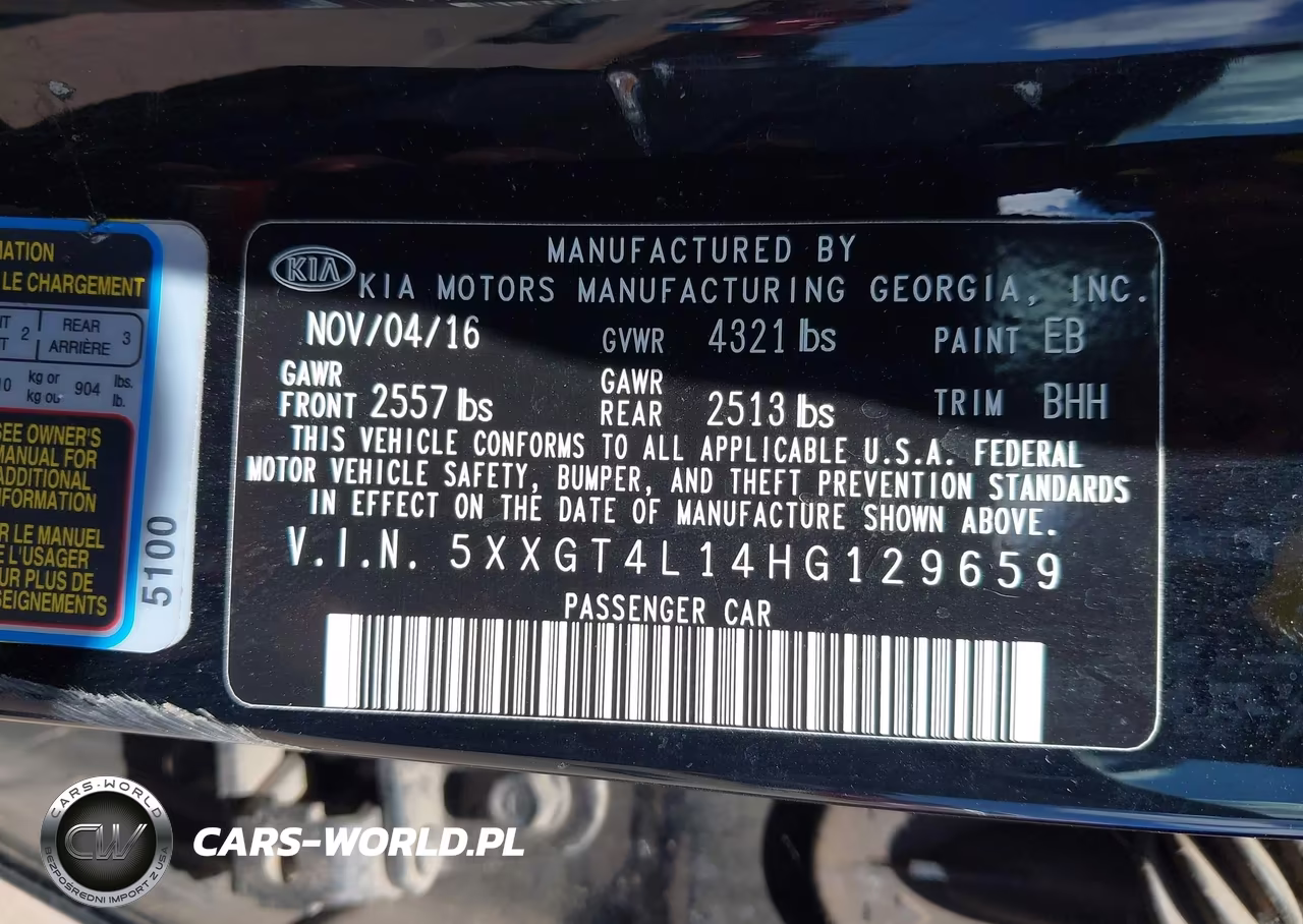 2017 Kia Optima Lx VIN:5XXGT4L14HG129659 - 9