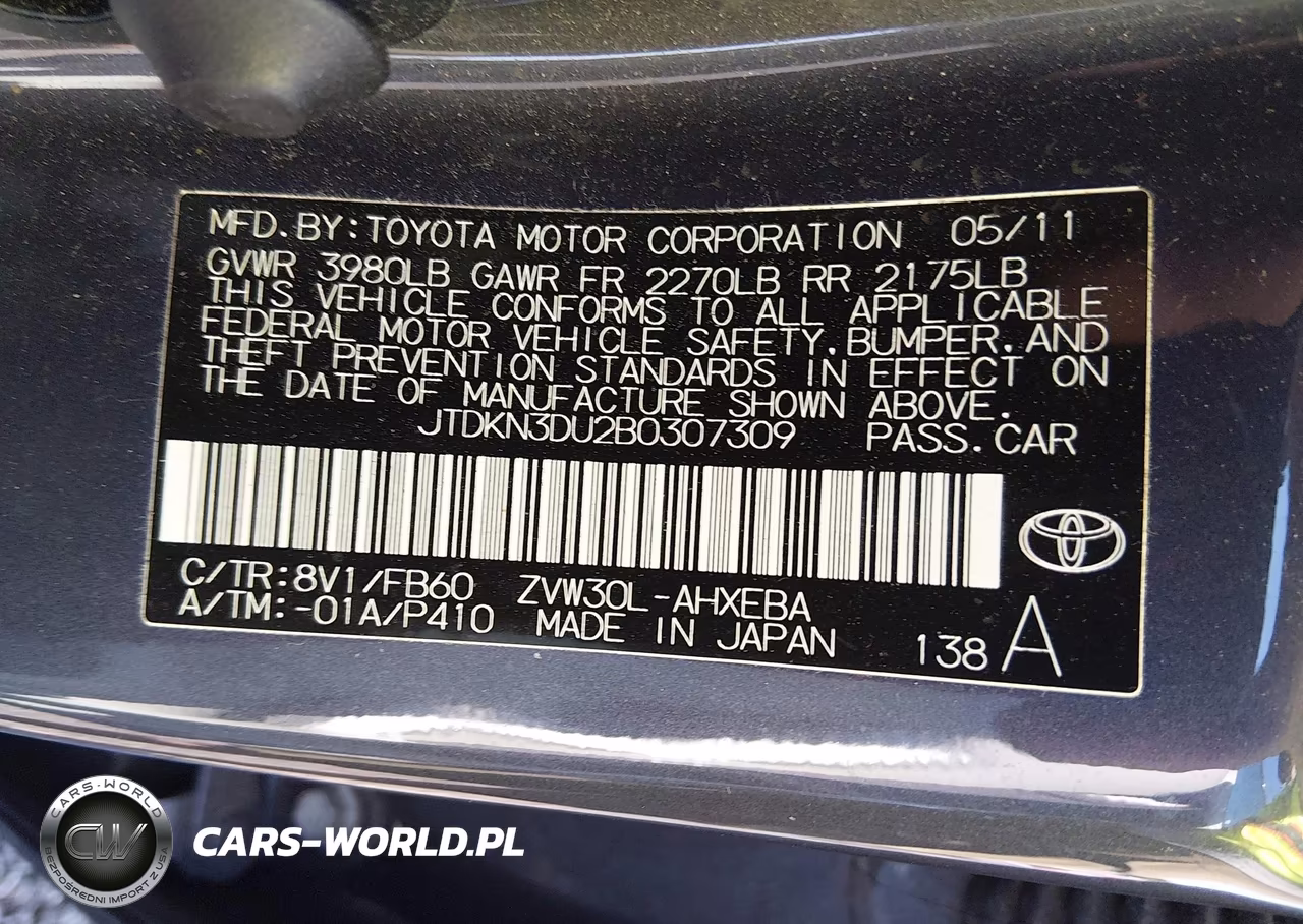 2011 Toyota Prius Three VIN:JTDKN3DU2B0307309 - 9