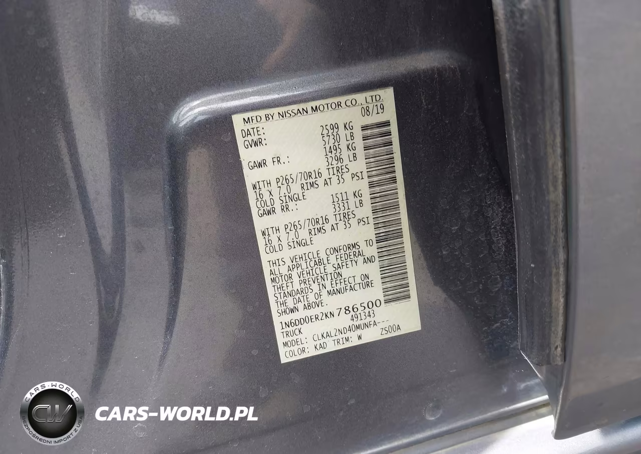 2019 Nissan Frontier Sv VIN:1N6DD0ER2KN786500 - 9