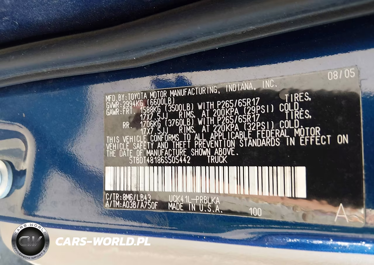 2006 Toyota Tundra Limited V8 VIN:5TBDT48186S505442 - 9