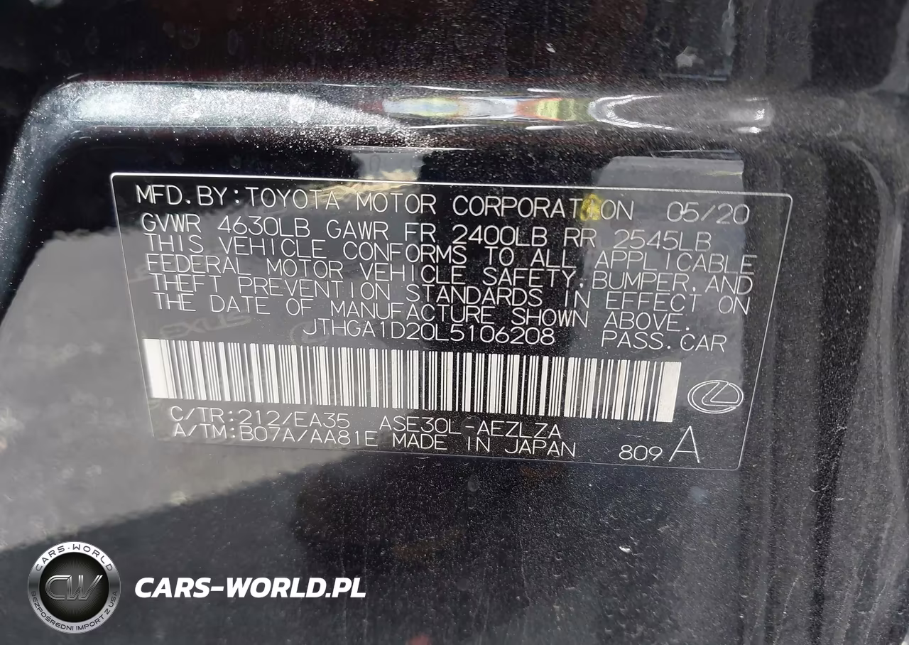 2020 Lexus Is 300 VIN:JTHGA1D20L5106208 - 9