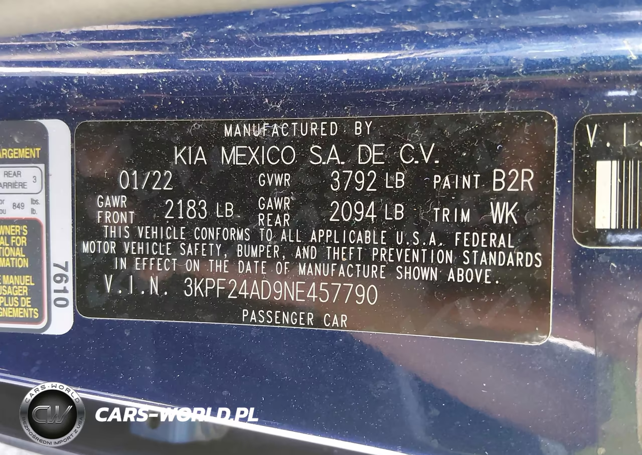 2022 Kia Forte Lxs VIN:3KPF24AD9NE457790 - 9