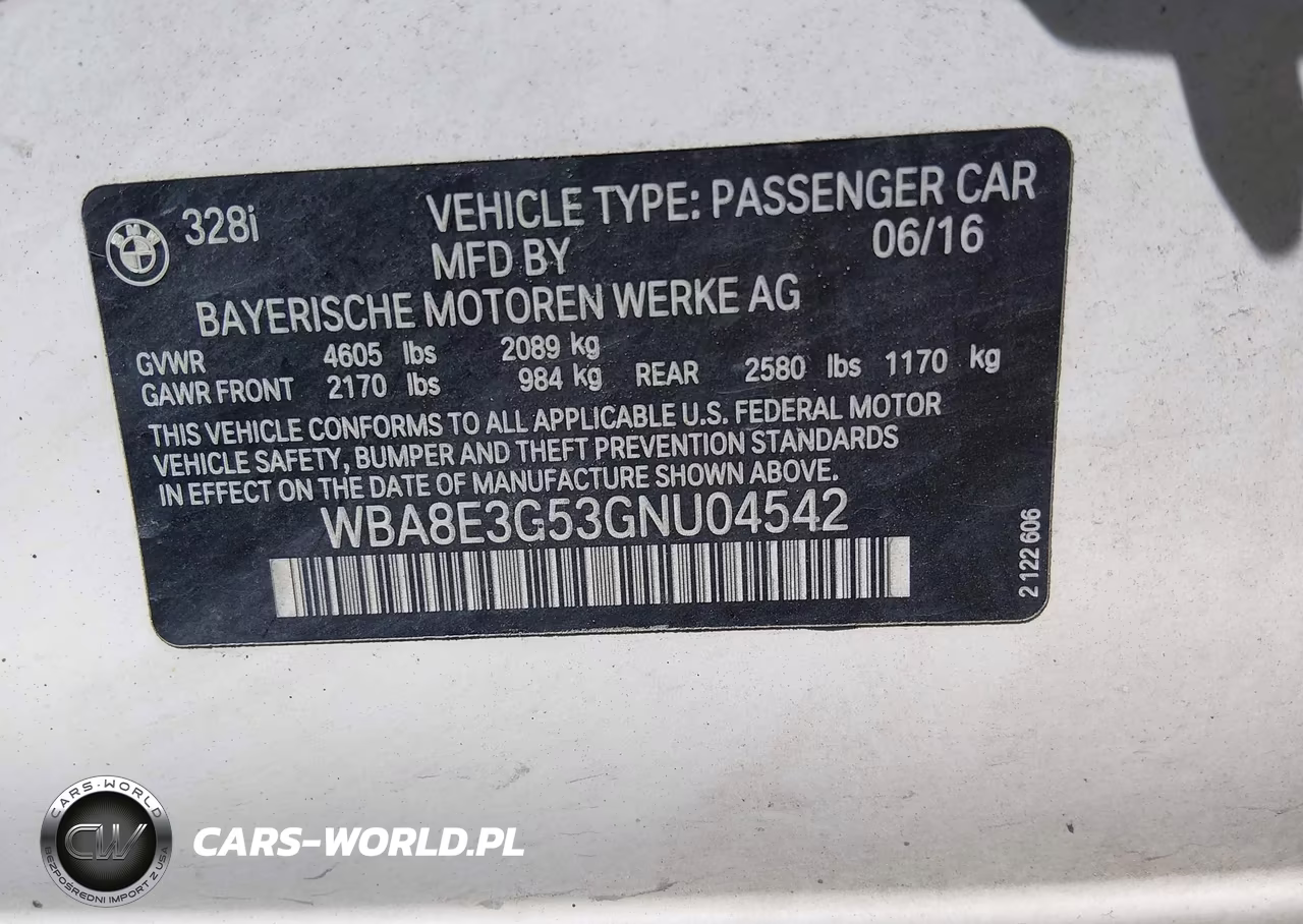 2016 BMW 328I xDrive VIN:WBA8E3G53GNU04542 - 9