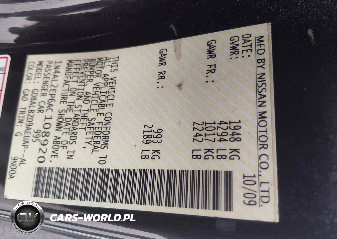 2010 Nissan Altima 2.5 S VIN:1N4AL2EP6AC108920 - 9