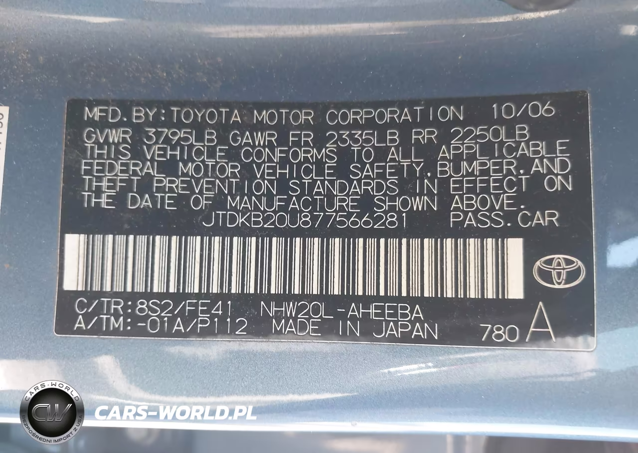 2007 Toyota Prius VIN:JTDKB20U877566281 - 9