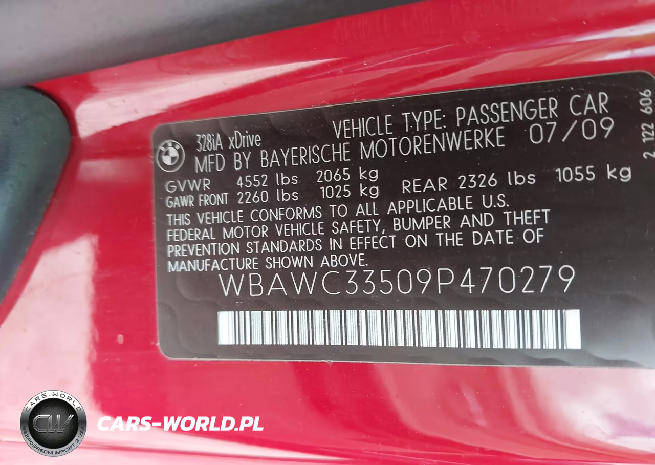 2009 BMW 328I xDrive VIN:WBAWC33509P470279 - 9