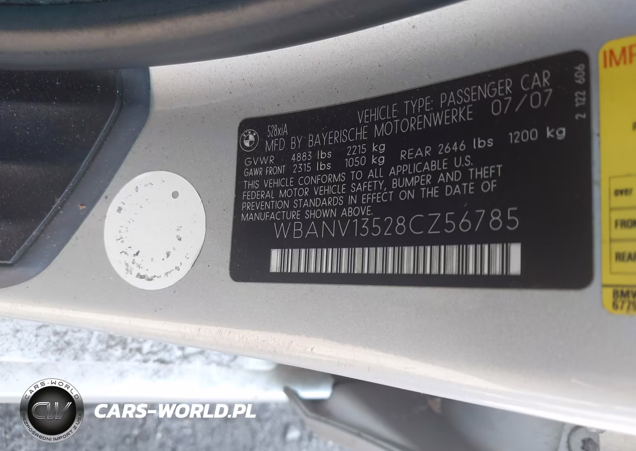 2008 BMW 528Xi VIN:WBANV13528CZ56785 - 9