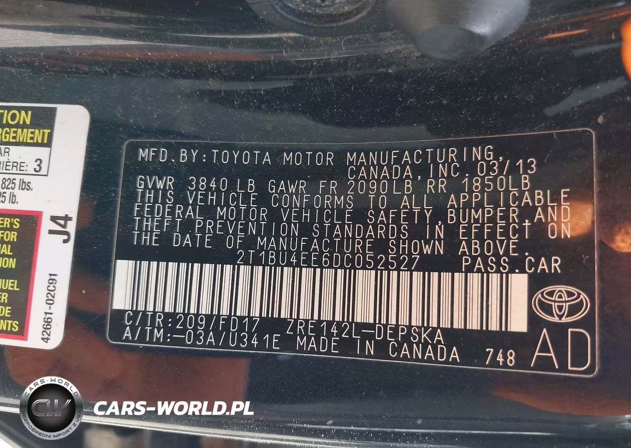2013 Toyota Corolla S VIN:2T1BU4EE6DC052527 - 9