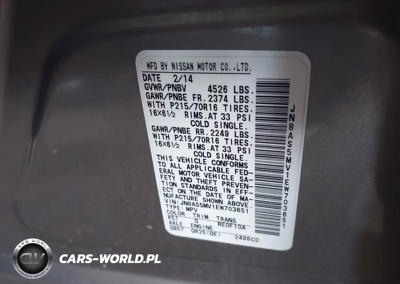 2014 Nissan Rogue Select S VIN:JN8AS5MV1EW703651 - 9