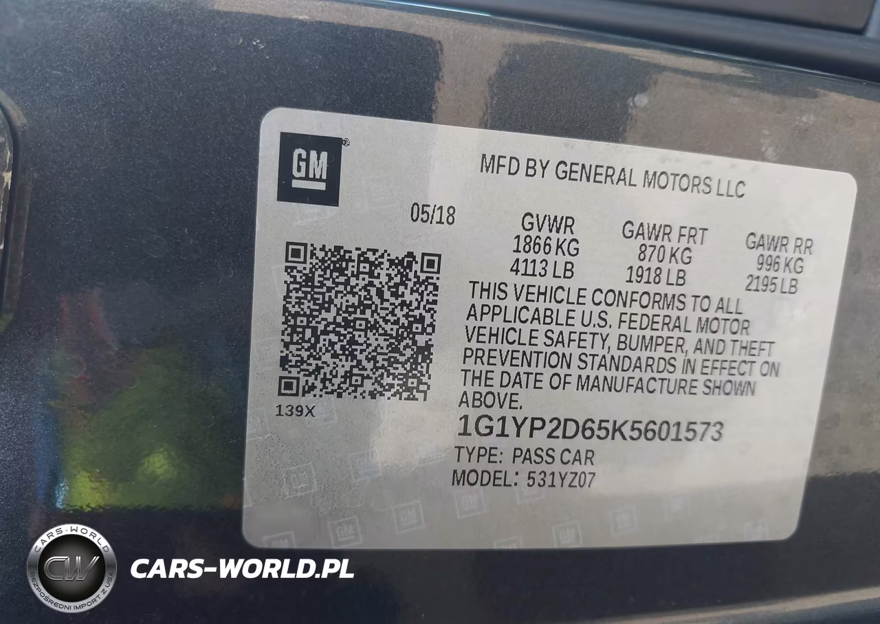 2019 Chevrolet Corvette Z06 VIN:1G1YP2D65K5601573 - 9