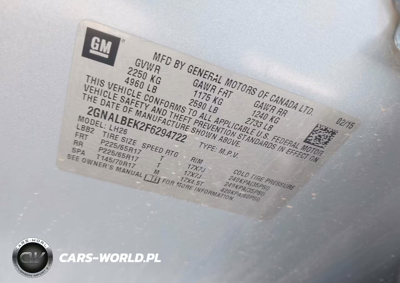 2015 Chevrolet Equinox 1Lt VIN:2GNALBEK2F6294722 - 9