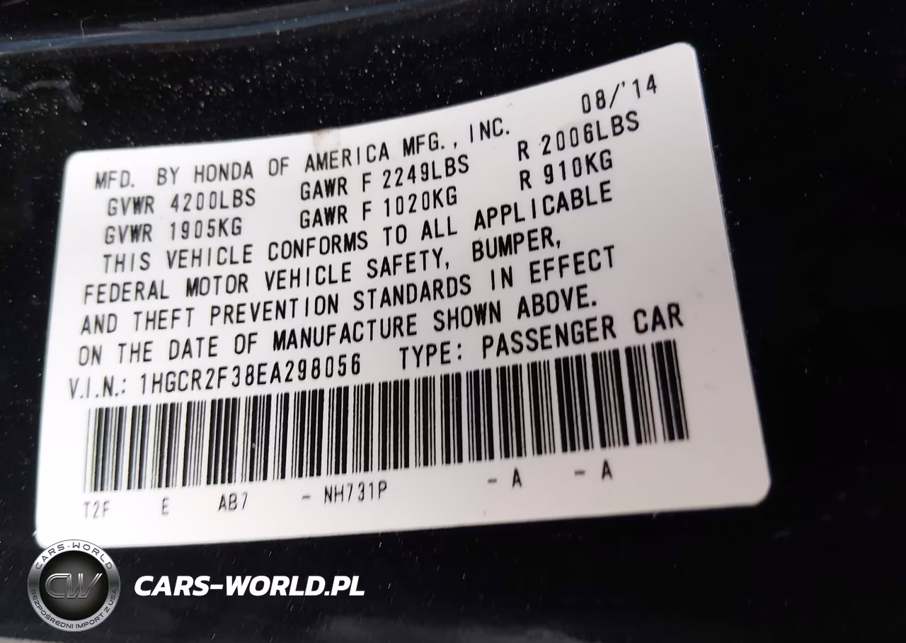 2014 Honda Accord Lx VIN:1HGCR2F38EA298056 - 9