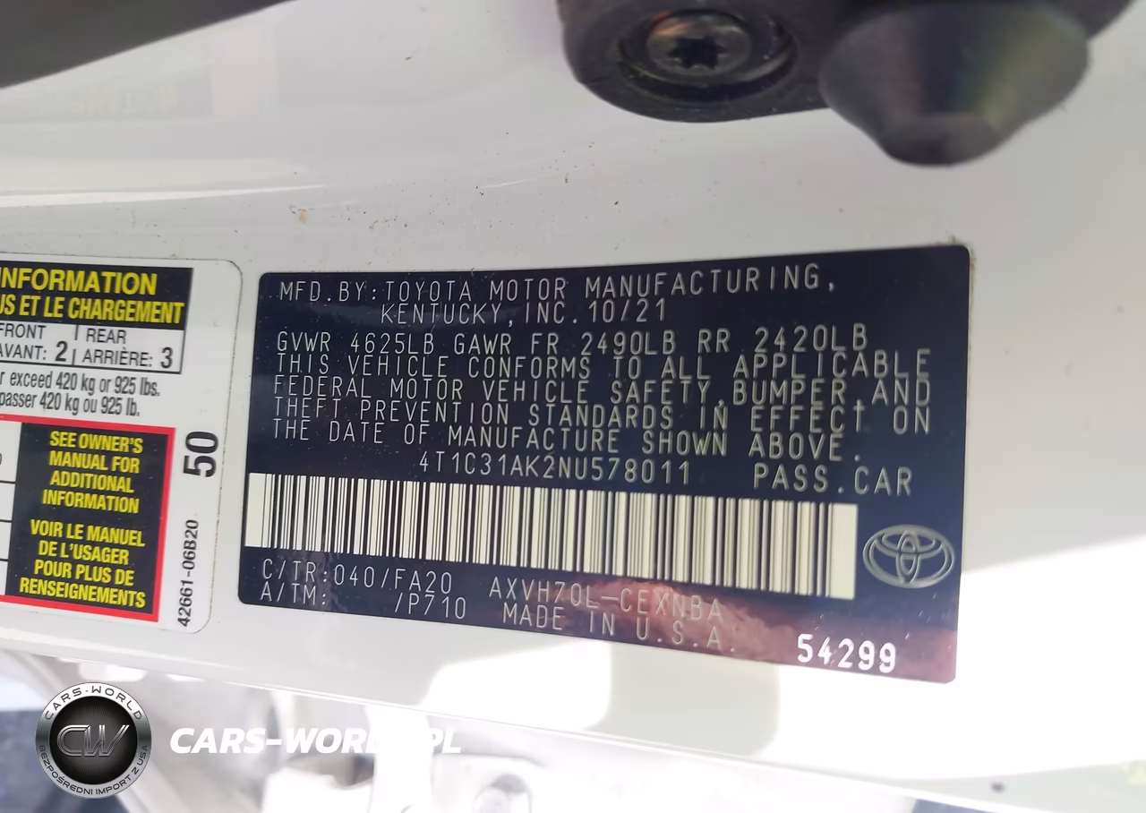 2022 Toyota Camry Le Hybrid VIN:4T1C31AK2NU578011 - 9