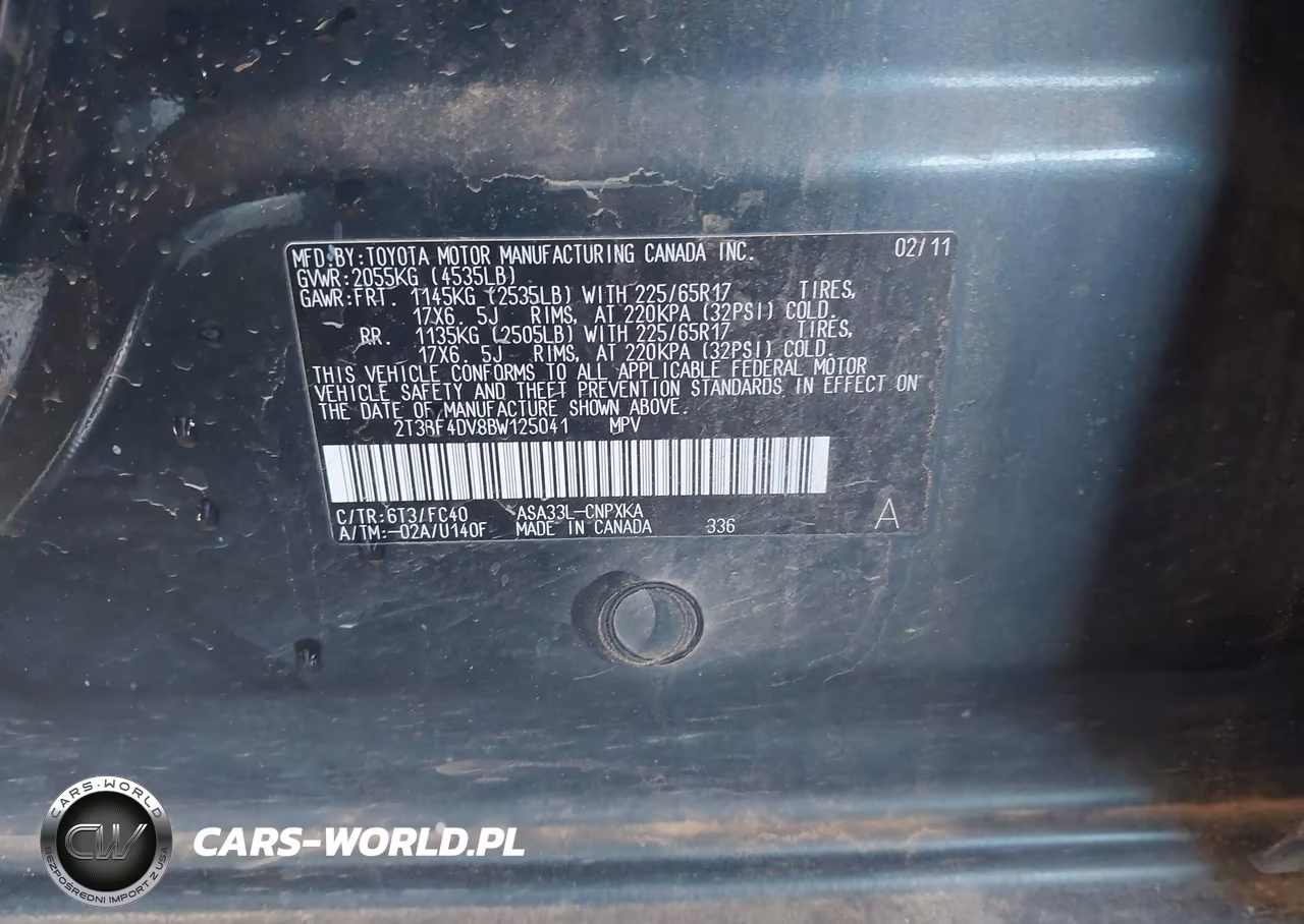 2011 Toyota Rav4 VIN:2T3BF4DV8BW125041 - 9